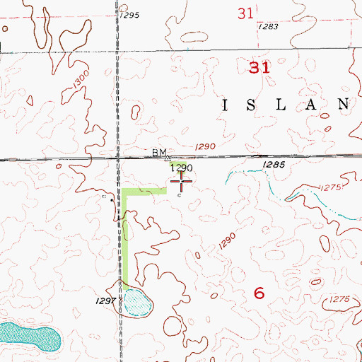 Topographic Map of Ruscoe (historical), ND