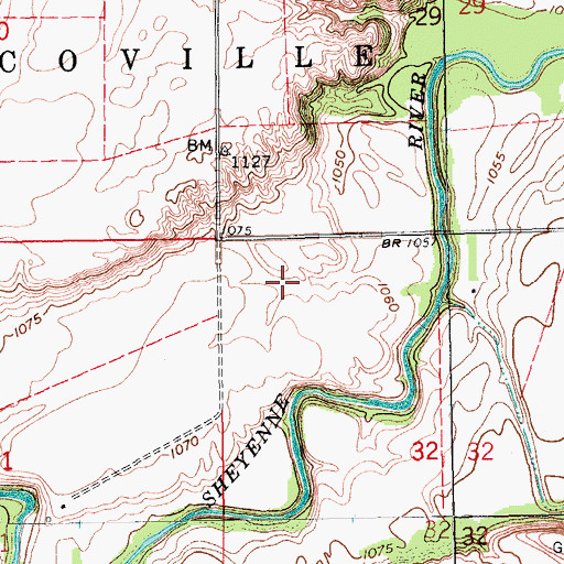 Topographic Map of Scoville (historical), ND