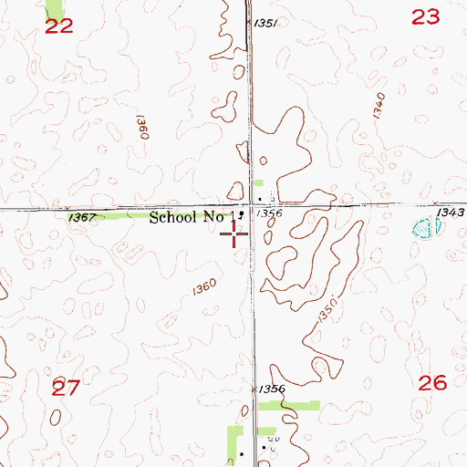 Topographic Map of Alleghany Town Hall, ND
