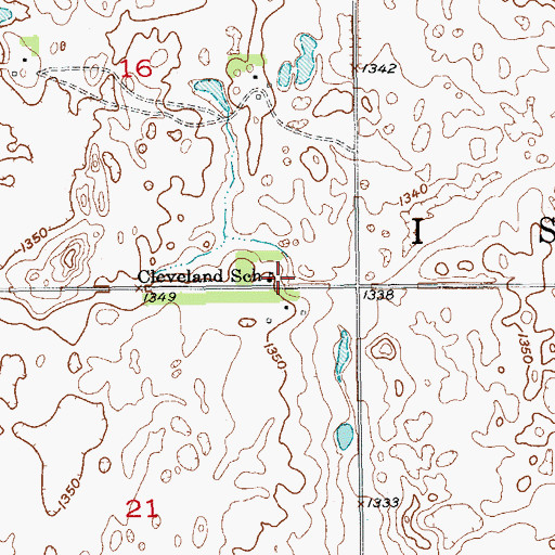 Topographic Map of Isley Town Hall, ND