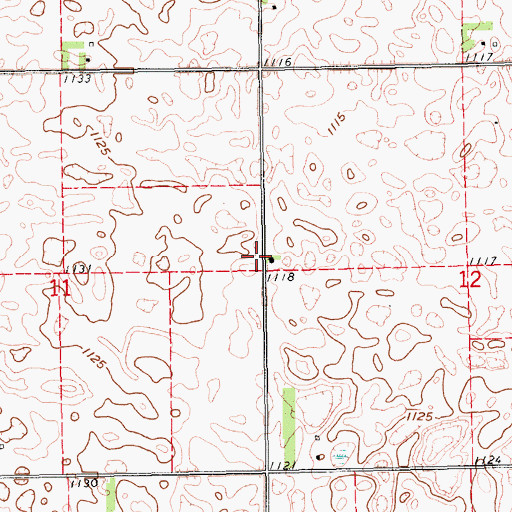 Topographic Map of Big Bend Town Hall, ND