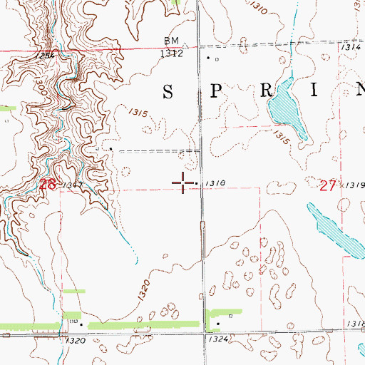 Topographic Map of Springer Town Hall, ND