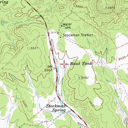 Topographic Map of Road Tank, AZ