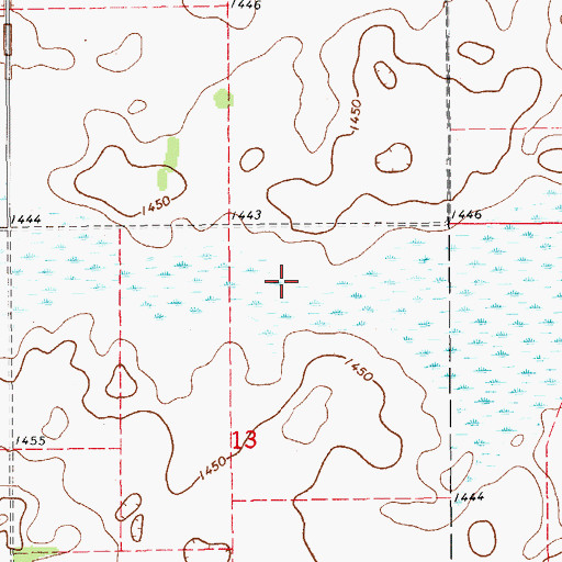 Topographic Map of Big Slough (historical), ND