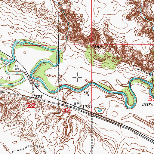 Topographic Map of Saratoga Springs (historical), ND