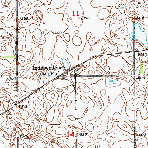 Topographic Map of Ryan Town Hall, ND