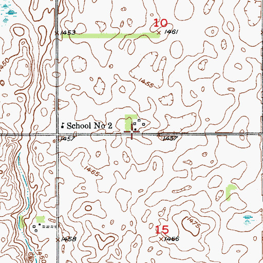 Topographic Map of Saratoga Town Hall, ND