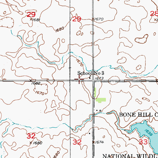 Topographic Map of Mikkelson Town Hall, ND
