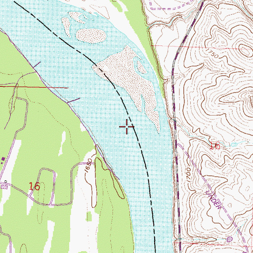 Topographic Map of Mountaineer Bend (historical), ND