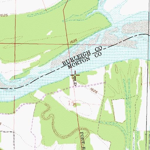 Topographic Map of Little Heart Recreation Area, ND