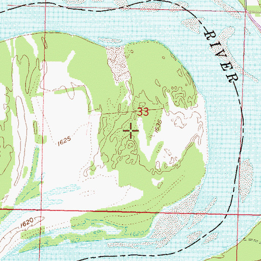 Topographic Map of Sibley Island (historical), ND