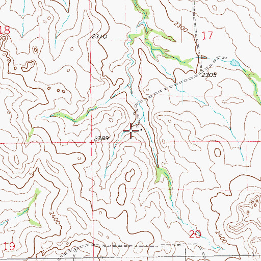 Topographic Map of B Greenwood Ranch, ND