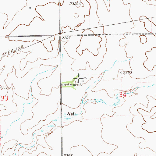Topographic Map of F James Ranch, ND