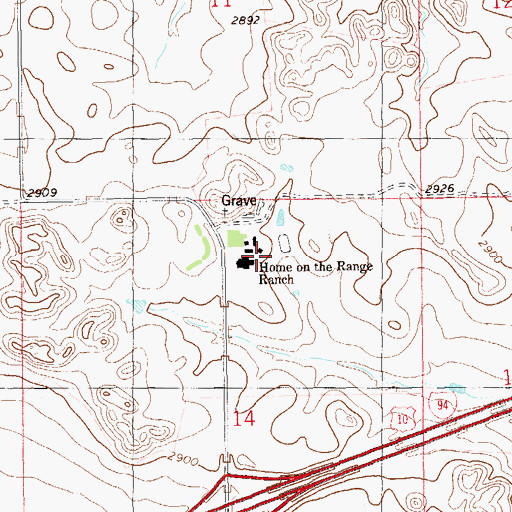 Topographic Map of Home on the Range Ranch, ND