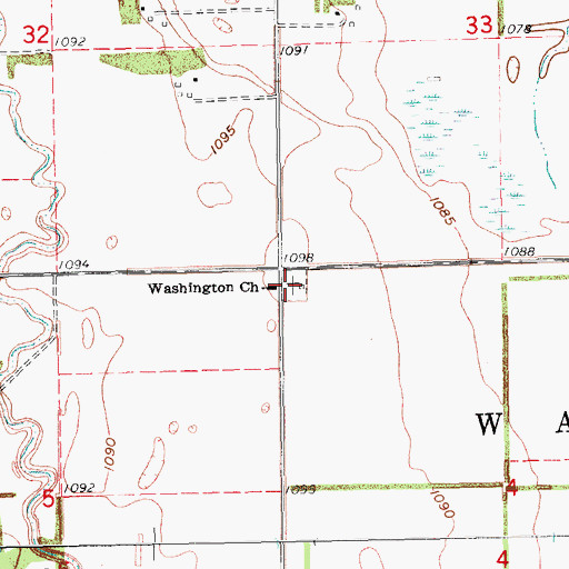 Topographic Map of Washington Norwegian Evangelical Lutheran, ND