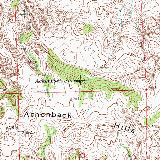 Topographic Map of Achenbach Spring, ND