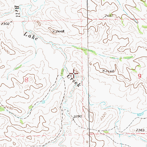 Topographic Map of Alkali Creek, ND