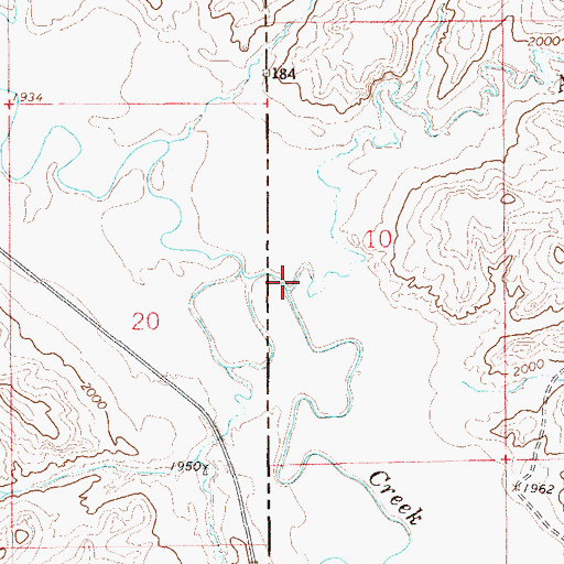 Topographic Map of Alkali Creek, ND