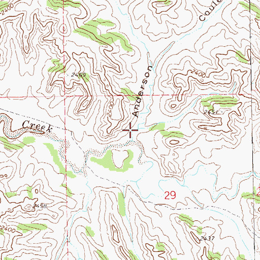 Topographic Map of Anderson Coulee, ND