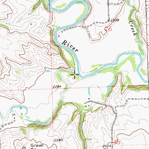 Topographic Map of Antelope Creek, ND