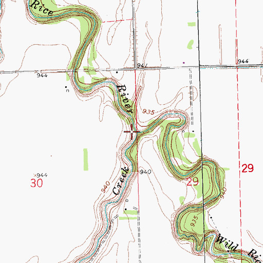 Topographic Map of Antelope Creek, ND