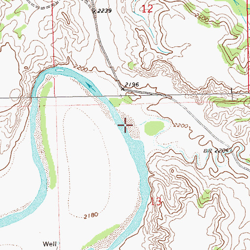 Topographic Map of Ash Coulee, ND