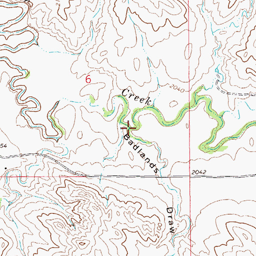 Topographic Map of Badlands Draw, ND