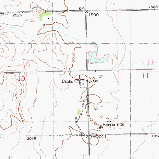 Topographic Map of Banks Church, ND