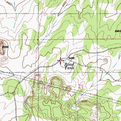 Topographic Map of Road Tank, AZ