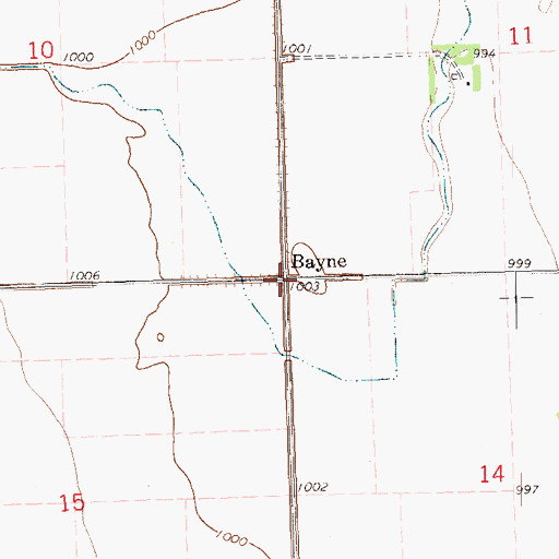 Topographic Map of Bayne, ND