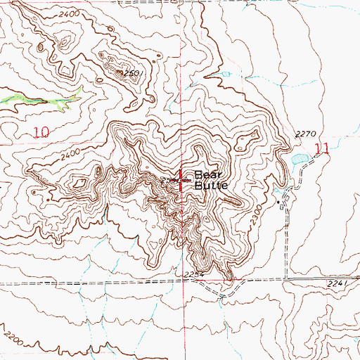Topographic Map of Bear Butte, ND