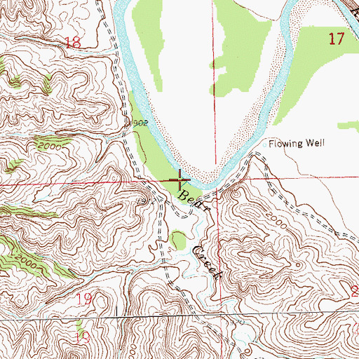 Topographic Map of Bear Creek, ND