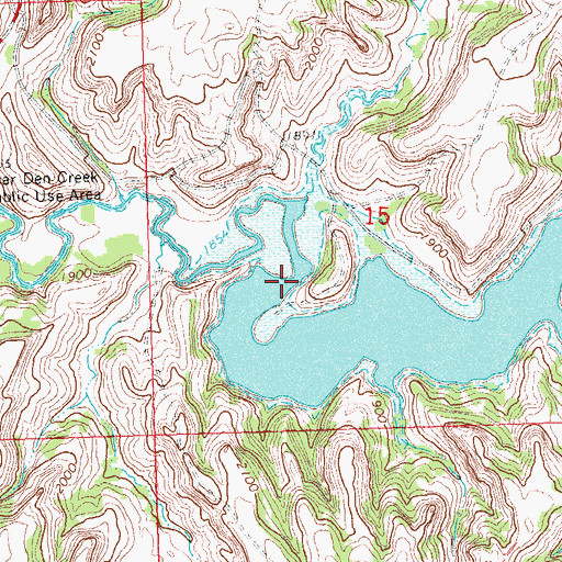 Topographic Map of Bear Den Creek, ND