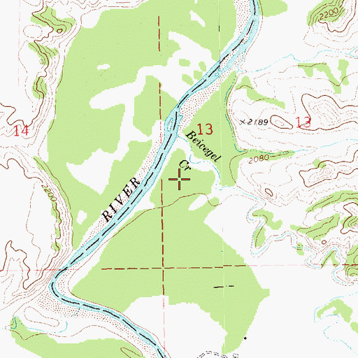 Topographic Map of Beicegel Creek, ND
