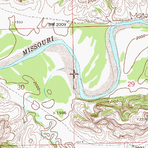 Topographic Map of Bennett Creek, ND