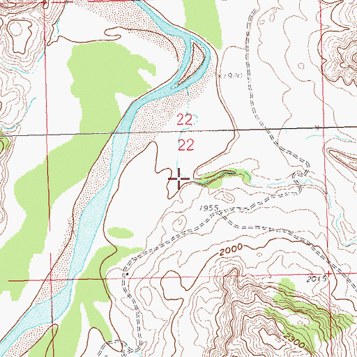 Topographic Map of Big Gulch, ND