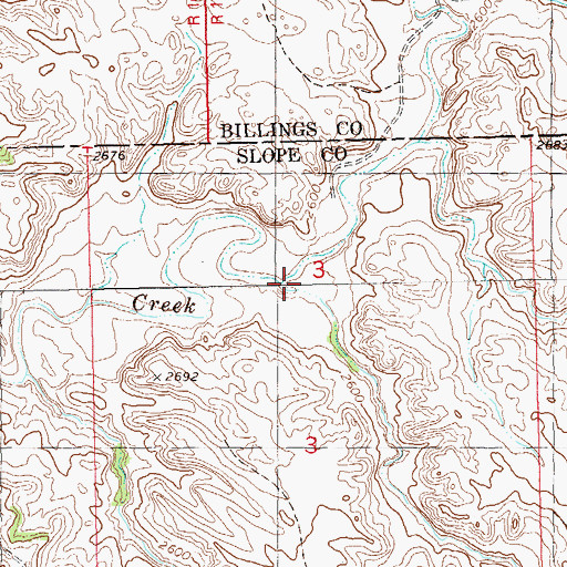 Topographic Map of Big Spring, ND