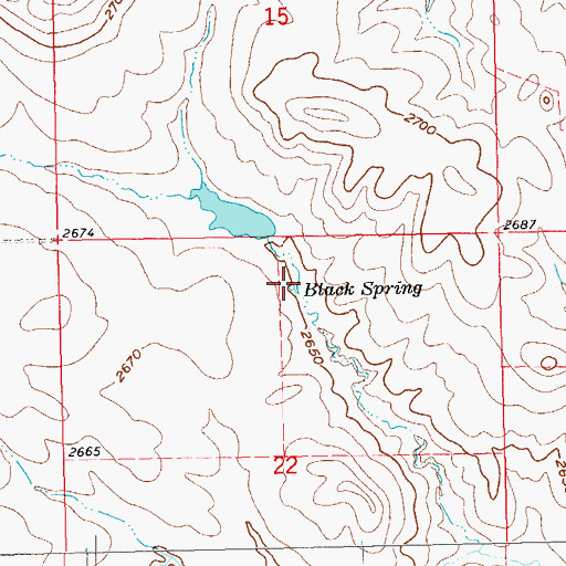 Topographic Map of Black Spring, ND