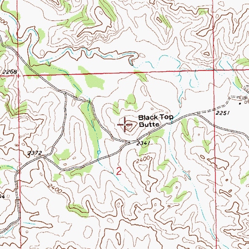 Topographic Map of Black Top Butte, ND