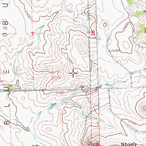 Topographic Map of Blue Buttes Oil and Gas Field, ND