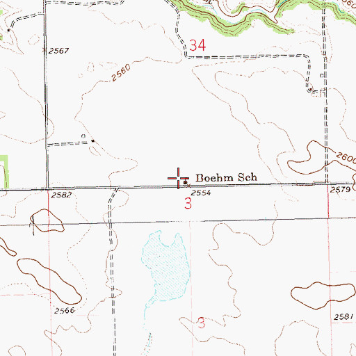 Topographic Map of Boehm School, ND