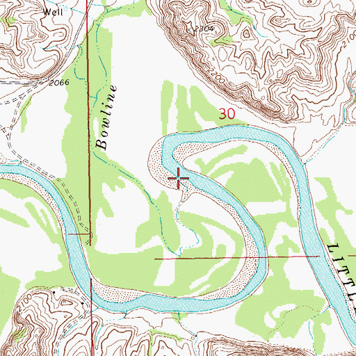 Topographic Map of Bowline Creek, ND