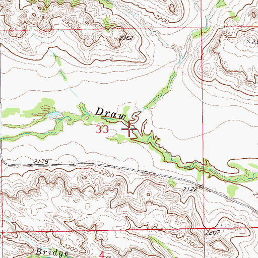 Topographic Map of Bridger Creek, ND