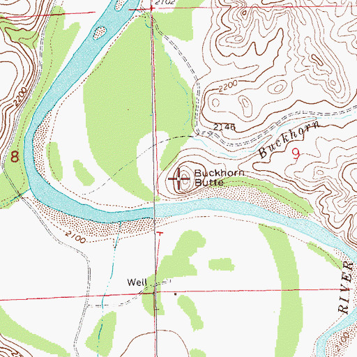 Topographic Map of Buckhorn Butte, ND