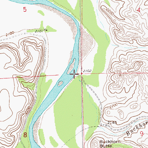 Topographic Map of Buckhorn Creek, ND