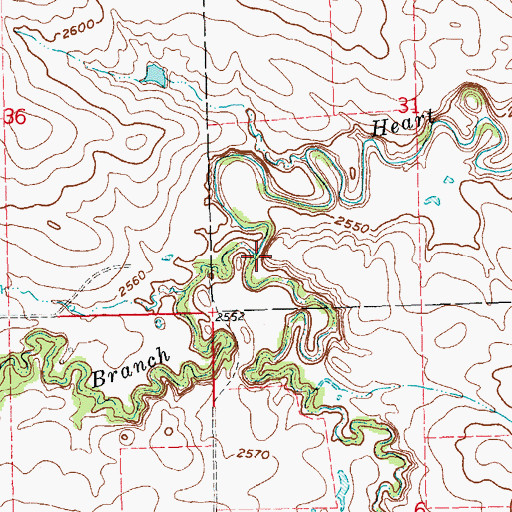 Topographic Map of Bull Creek, ND