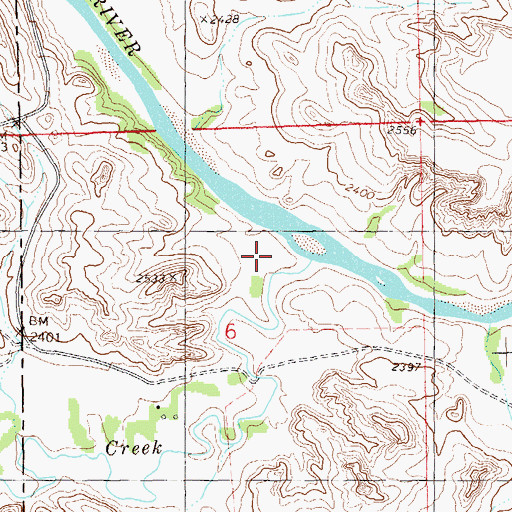 Topographic Map of Bullion Creek, ND