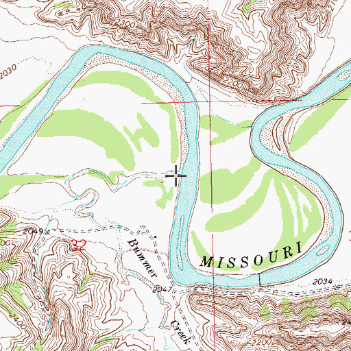 Topographic Map of Bummer Creek, ND