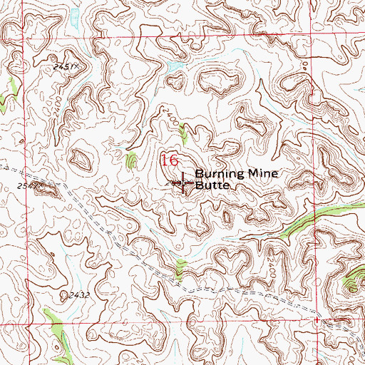 Topographic Map of Burning Mine Butte, ND