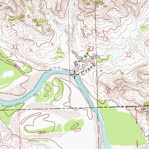 Topographic Map of Burnt Creek, ND